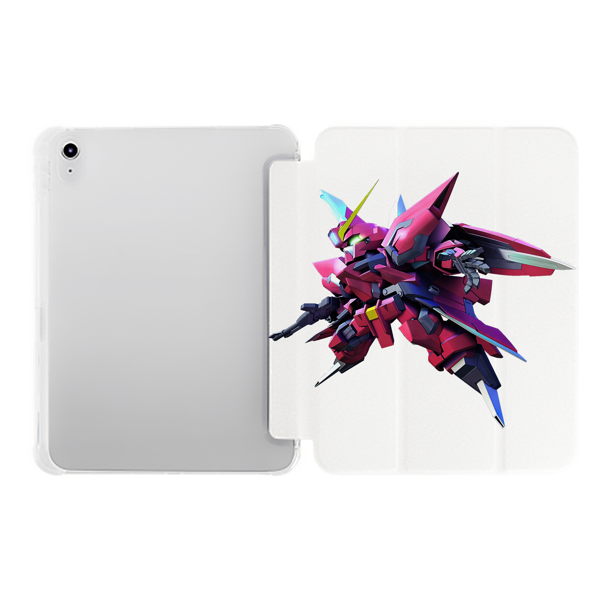 （画像用） 機動戦士ガンダム Mobile Suit Gundam IPad ケース ペン収納付き 三つ折りスタンド PUレザー×シリコン 対応機種9.5/10.5/10.9インチ